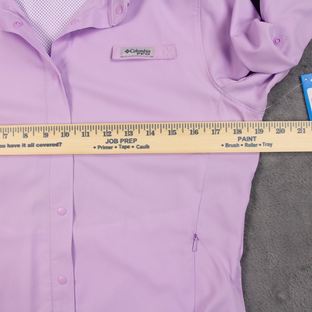 COLUMBIA Women's S PFG Tamiami‎ II Purple Hydrangea Long Sleeve Shirt - Picture 9 of 14